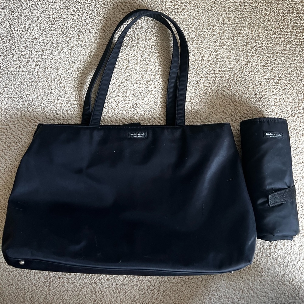 Kate Spade Diaper Bag Nylon easy clean. long over shoulder straps / Changing pad